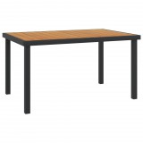 vidaXL Barna alumínium és WPC kerti asztal 140 x 90 x 74 cm