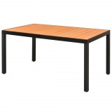 vidaXL Barna alumínium és WPC kerti asztal 150 x 90 x 74 cm