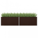 vidaXL Barna horganyzott acél kerti magaságyás 320 x 80 x 77 cm