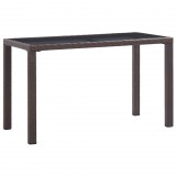 vidaXL Barna polyrattan kerti asztal 123 x 60 x 74 cm
