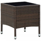 vidaXL Barna polyrattan kerti asztal 40 x 40 x 45 cm