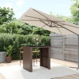 vidaXL Barna polyrattan kerti asztal üveglappal 105 x 80 x 110 cm