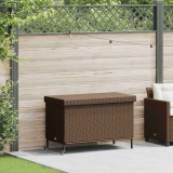 vidaXL Barna polyrattan kerti tárolóláda kerekekkel 110x55x73 cm