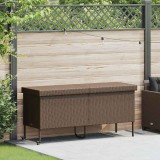 vidaXL Barna polyrattan kerti tárolóláda kerekekkel 160x55x75 cm