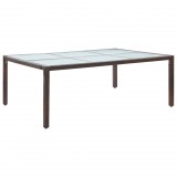 vidaXL Barna polyrattan kültéri étkezőasztal 200 x 150 x 74 cm