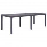vidaXL Barna rattan küllemű műanyag kerti asztal 220 x 90 x 72 cm