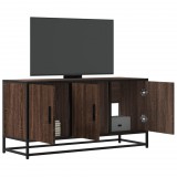 vidaXL Barna tölgy színű szerelt fa és fém TV-szekrény 100x35x50 cm