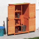 vidaXL Barna tömör fenyőfa kerti szerszámtároló 83 x 57 x 140 cm