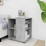 vidaXL Betonszürke szerelt fa kerekes szekrény 60 x 53 x 72 cm