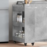 vidaXL Betonszürke szerelt fa szekrény kerekekkel 60 x 22 x 79 cm