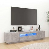 vidaXL Betonszürke TV-szekrény LED-lámpákkal 180 x 35 x 40 cm