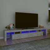 vidaXL Betonszürke TV-szekrény LED lámpákkal 230x36,5x40 cm