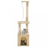 vidaXL Bézs macskabútor szizál kaparófákkal 109 cm