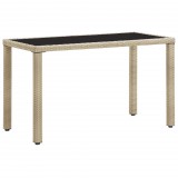 vidaXL Bézs polyrattan kerti asztal 123 x 60 x 74 cm