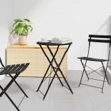 vidaXL Bisztróasztal Antracit Ø 50 x 71 cm Porfestett acél