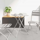 vidaXL Bisztróasztal Bézs 55 x 55 x 72,5 cm Porfestett acél