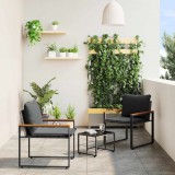 vidaXL Bútor szettek 3 db Szürke és sötétszürke Rattan