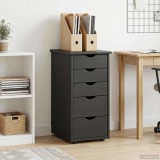 vidaXL Cabinet Fekete 34 x 39 x 61,5 cm Tömör fenyőfa