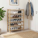 vidaXL Cipőtartó polcokkal Természetes 68 x 28 x 96 cm Bambusz
