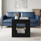 vidaXL Coffee Table Fekete Tölgy 51.5 x 50 x 50 cm Szerelt Fa