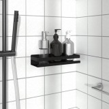vidaXL csiszolt 304 rozsdamentes acél matt fekete zuhanypolc 30x10x6cm