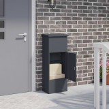 vidaXL Csomagzáró doboz tárolóval Antracit 44,5 x 29 x 110,5 cm Acél