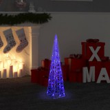 vidaXL Dekoratív kék fényű led-es akril fénykúp 60 cm
