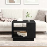 vidaXL Dohányzóasztal Fekete tölgy 55 x 55 x 42 cm Szerelt Fa
