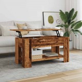 vidaXL Dohányzóasztal Régi fa 101x49x52 cm Gépelt fa