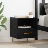 vidaXL Éjjeli asztal 2 db Fekete 40 x 35 x 47,5 cm Szerelt Fa