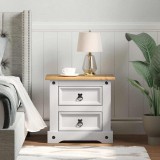 vidaXL Éjjeli asztal Corona Fehér 53 x 39 x 47 cm Tömör fenyőfa