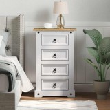 vidaXL Éjjeli asztal Corona Fehér 53 x 39 x 84 cm Tömör fenyőfa