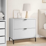 vidaXL Éjjeli asztal Fehér 63.5 x 36 x 61 cm Szerelt fa