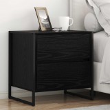 vidaXL Éjjeli asztal Fekete tölgy 50 x 39.5 x 50 cm Szerelt Fa