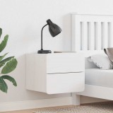 vidaXL Éjjeli asztal fiókkal Fehér 39 x 34 x 33 cm Tömör fenyőfa