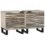 vidaXL Éjjeliszekrény 2 db Fehér 40 x 33 x 46 cm Szerelt Fa