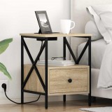 vidaXL Éjjeliszekrény 2 db Sonoma tölgy 41,5 x 40,5 x 55 cm Szerelt Fa