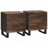 vidaXL Éjjeliszekrény 2 pcs Dió 40 x 33 x 46 cm Szerelt Fa