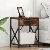 vidaXL Éjjeliszekrény Füstölt tölgy 41 x 31 x 51 cm Szerelt Fa