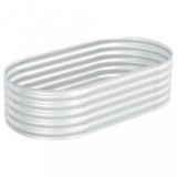 vidaXL Ezüstszínű horganyzott acél kerti magaságyás 160 x 80 x 44 cm