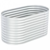 vidaXL Ezüstszínű horganyzott acél kerti magaságyás 160 x 80 x 81 cm