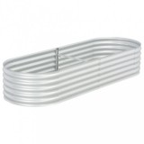 vidaXL Ezüstszínű horganyzott acél kerti magaságyás 240 x 80 x 44 cm