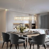 vidaXL Ezüstszínű mennyezeti lámpa kristálygyöngyökkel 104 cm e14