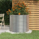 vidaXL Ezüstszínű porszórt acél kerti ültetőláda 80 x 80 x 68 cm