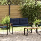 vidaXL Fa réteg pad 114 x 55 x 77 cm Tömör akácfa és porbevonatos acél