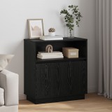 vidaXL Fadoboz LED világítással Fekete Tölgy 71x34,5x75 cm Műanyag