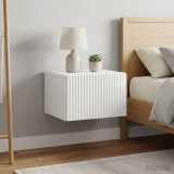 vidaXL Fali éjjeli szekrény 2 db Magasfényű Fehér 33 x 34,5 x 20 cm