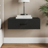 vidaXL Fali oldaltábla 59 x 34,5 x 17 cm Szerelt Fa Fekete
