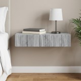 vidaXL Fali oldaltábla Szürke Sonoma 87,5 x 34,5 x 17 cm Szerelt Fa