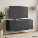 vidaXL Fali TV szekrény 78,5 x 31 x 30 cm Fekete Szerelt Fa